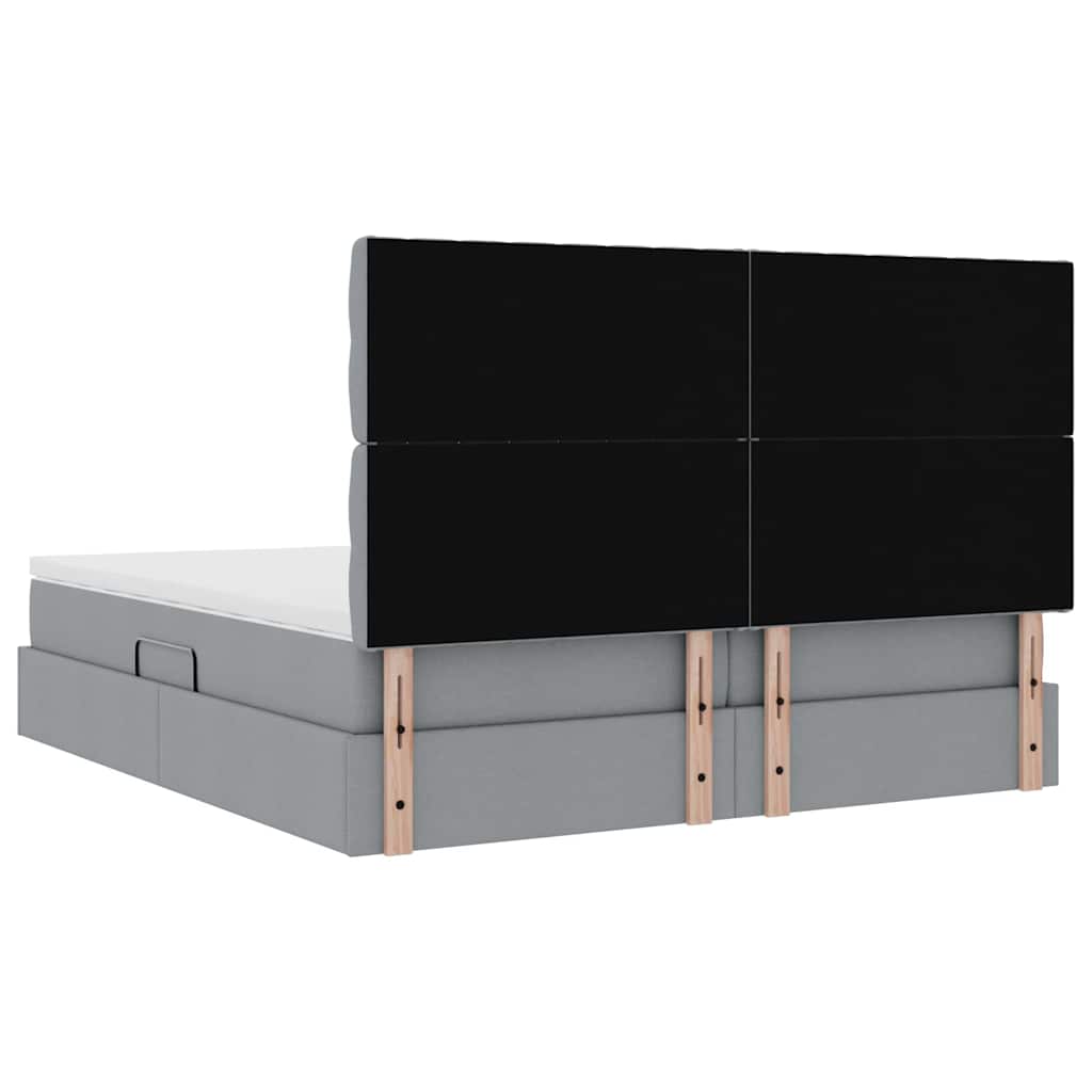 Krevet s od storage Svijetlo siva 180 x 200 cm Lažna koža