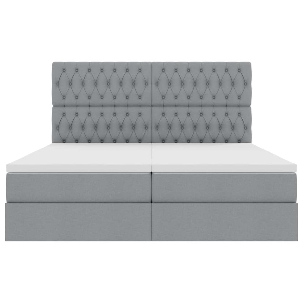 Krevet s od storage Svijetlo siva 180 x 200 cm Lažna koža