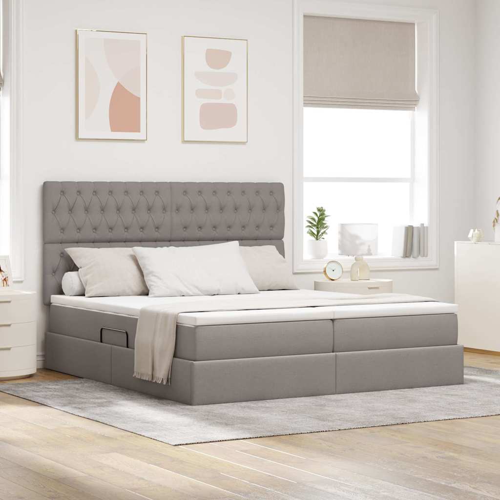 Krevet s od storage Sivo-smeđa 180 x 200 cm Lažna koža