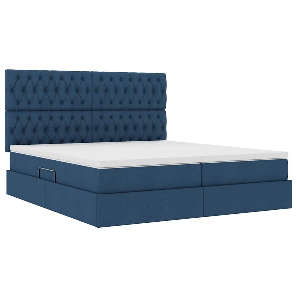 Krevet s od storage s madracem Plava 180 x 200 cm Lažna koža