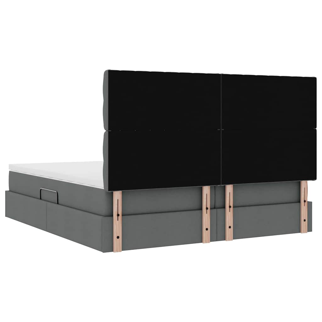 Krevet s od storage Tamno siva 200 x 200 cm Lažna koža