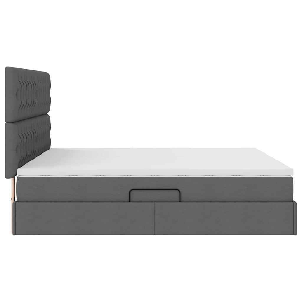 Krevet s od storage Tamno siva 200 x 200 cm Lažna koža