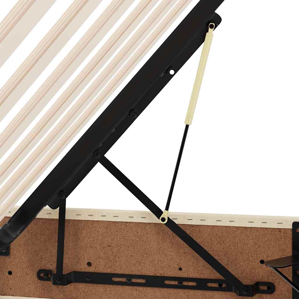 Krevet s od storage s uzglavljem Krema 200 x 200 cm Tkanina