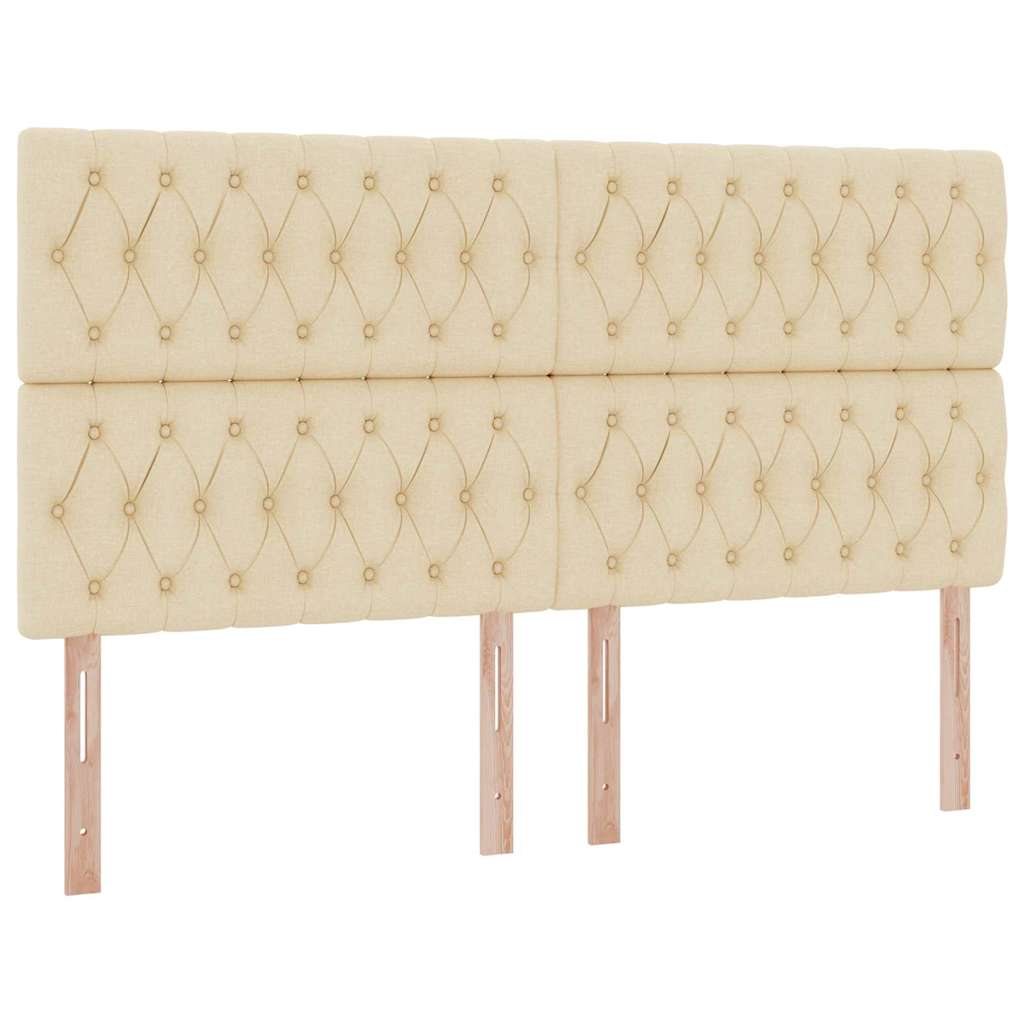Krevet s od storage s uzglavljem Krema 200 x 200 cm Tkanina