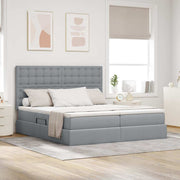 Krevet s od storage s pohranom Svjetlosiva 180 x 200 cm Tkanina