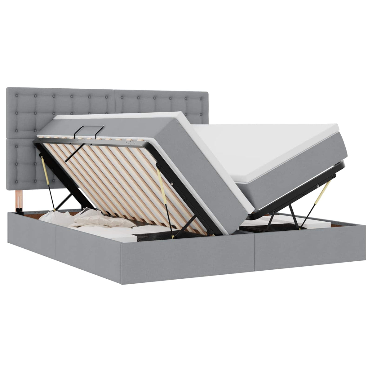 Krevet s od storage s pohranom Svjetlosiva 180 x 200 cm Tkanina
