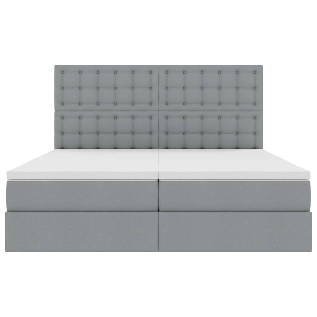 Krevet s od storage Svijetlo siva 180 x 200 cm Lažna koža