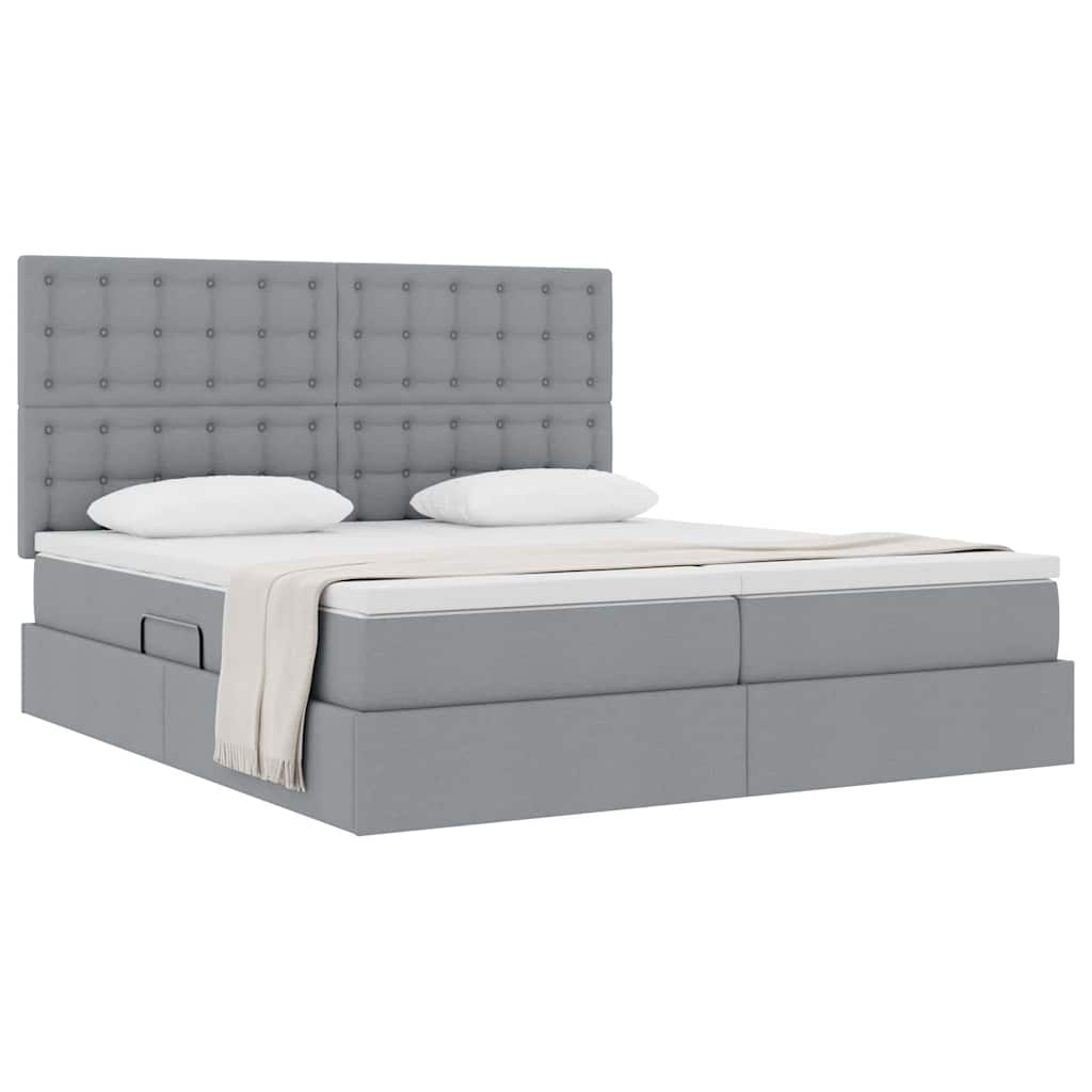 Krevet s od storage s pohranom Svjetlosiva 180 x 200 cm Tkanina