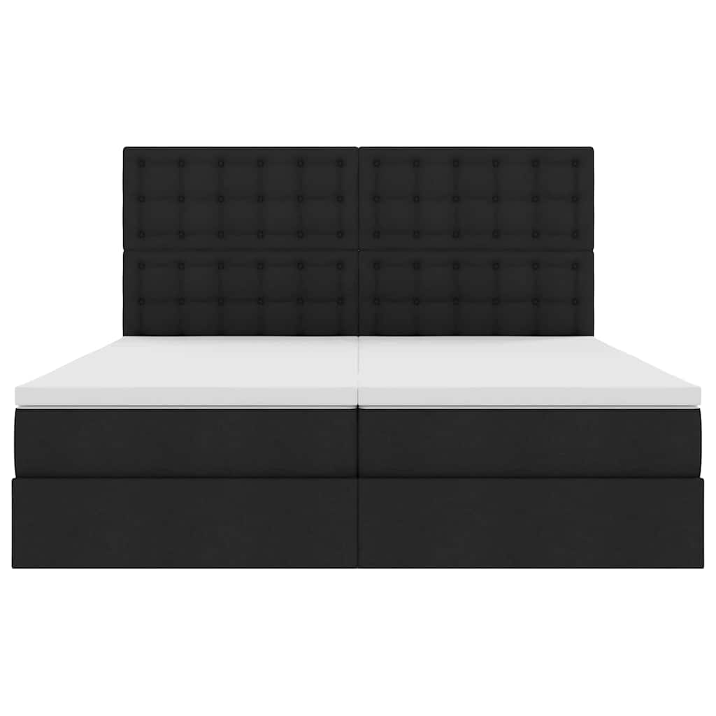 Krevet s od storage s uzglavljem Crna 180 x 200 cm Lažna koža