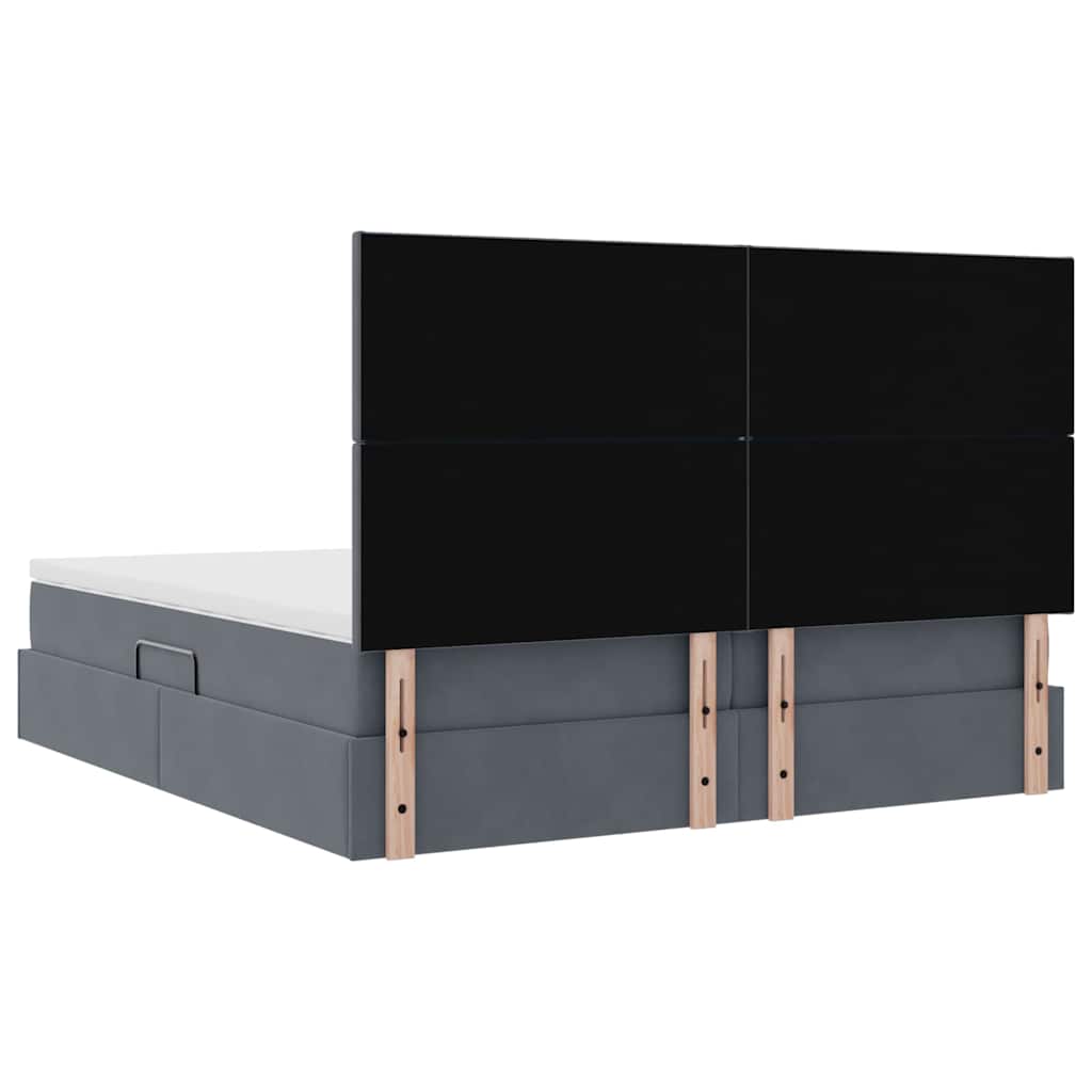 Krevet s od storage s madracem Tamno siva 180 x 200 cm Baršun