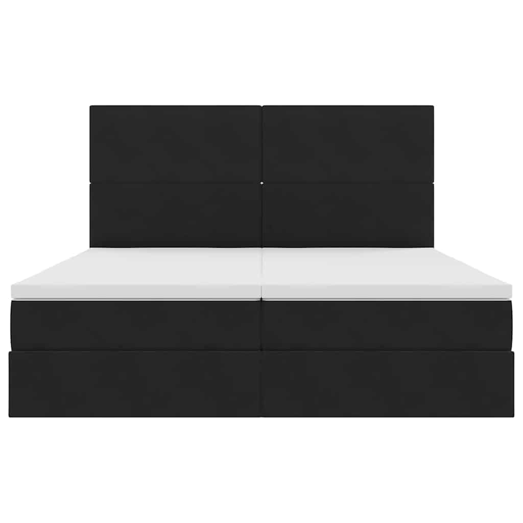 Krevet s od storage s madracem Crna 180 x 200 cm Baršun