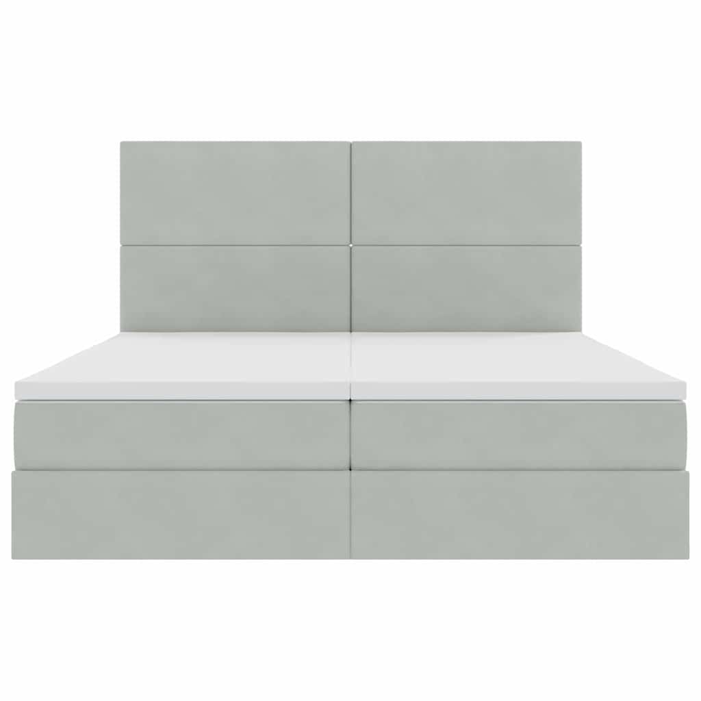 Krevet s od storage Svijetlo siva 200 x 200 cm Baršun