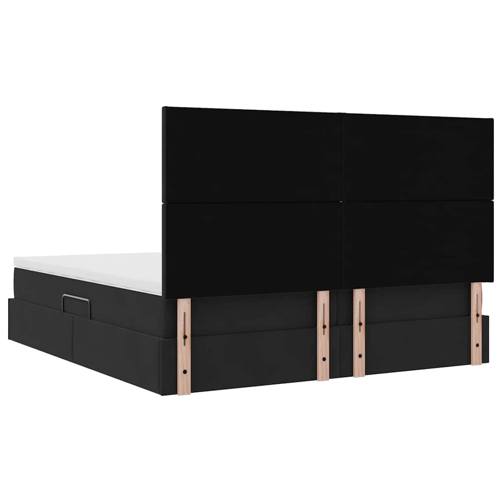 Krevet s od storage s madracem Crna 200 x 200 cm Baršun