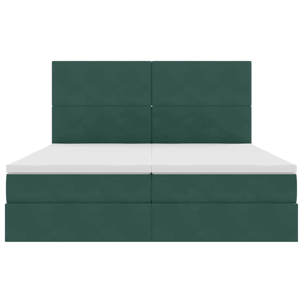 Krevet s od storage s madracem Tamnozelena 200 x 200 cm Baršun