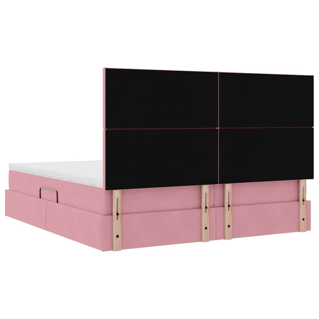 Krevet s od storage s madracem Ružičasta 200 x 200 cm Baršun