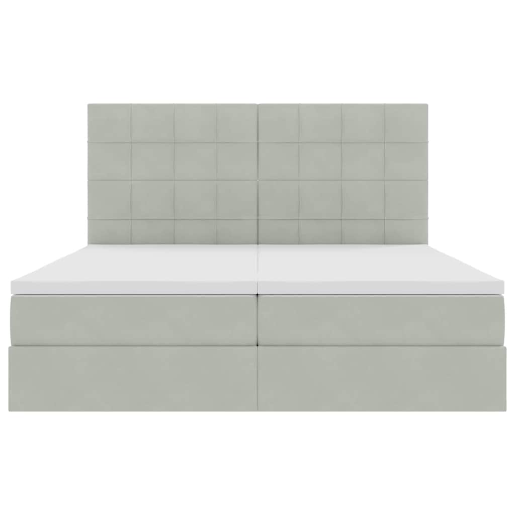 Krevet s od storage Svijetlo siva 180 x 200 cm Baršun