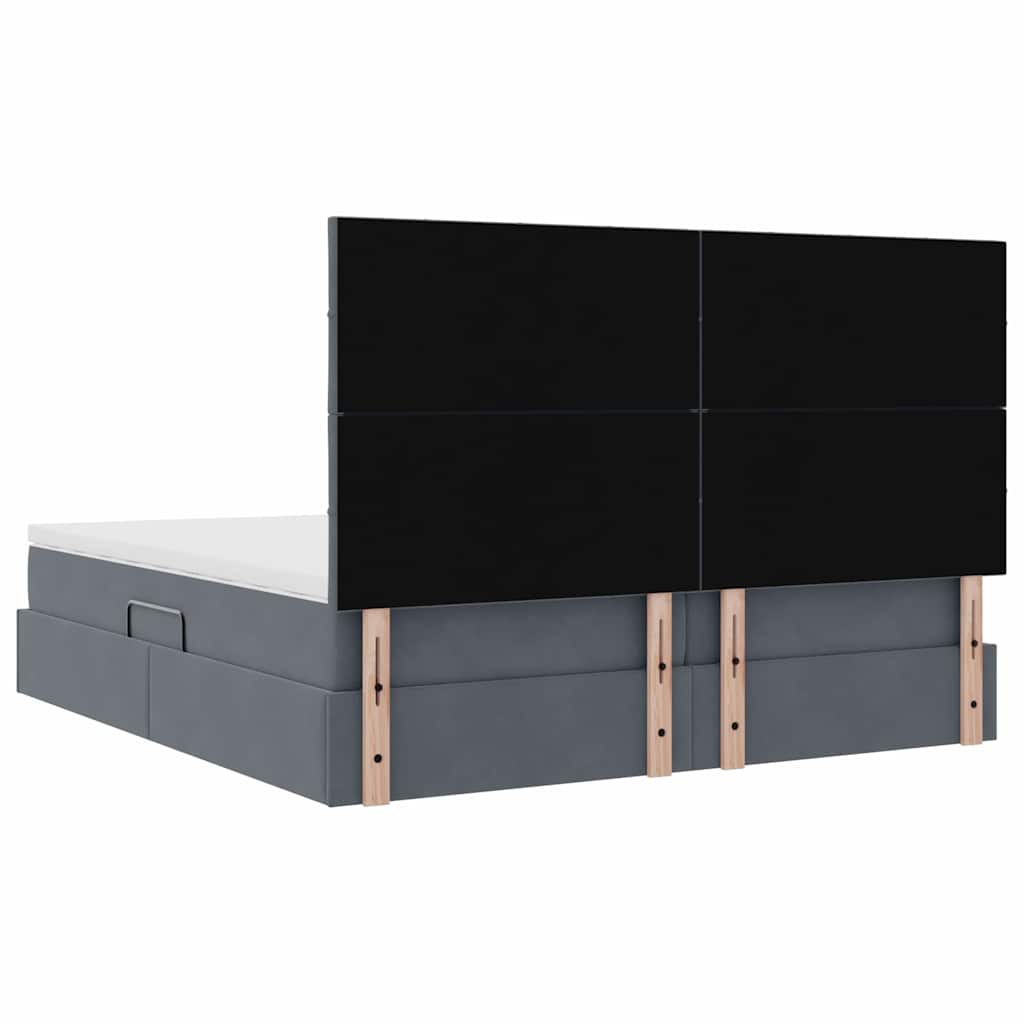 Krevet s od storage s madracem Tamno siva 180 x 200 cm Baršun