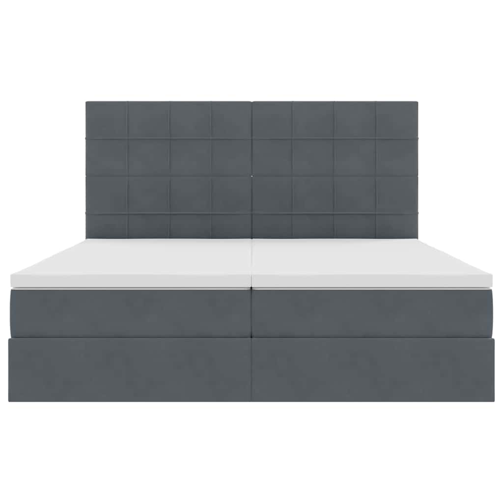 Krevet s od storage s madracem Tamno siva 180 x 200 cm Baršun