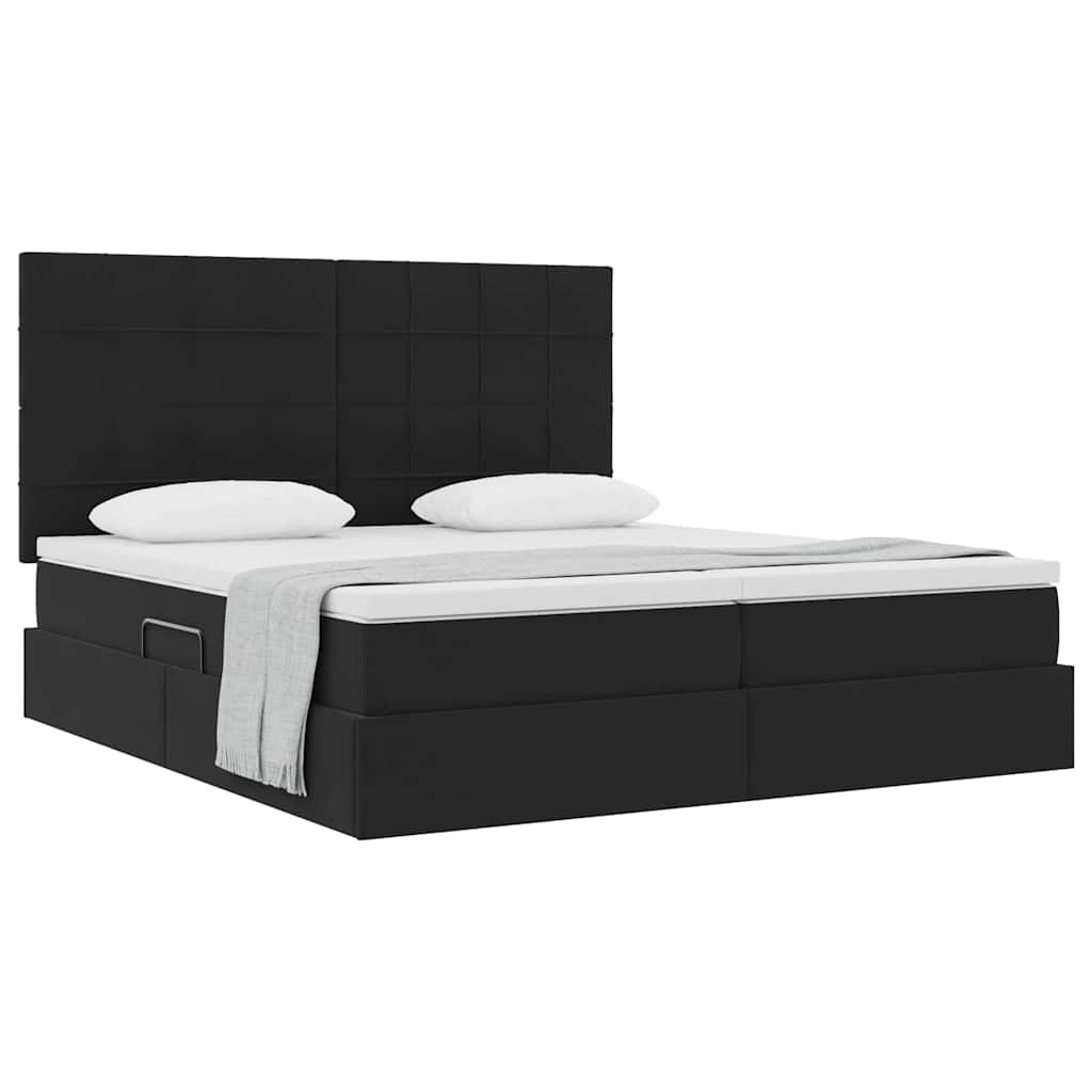 Krevet s od storage s uzglavljem Crna 180 x 200 cm Baršun