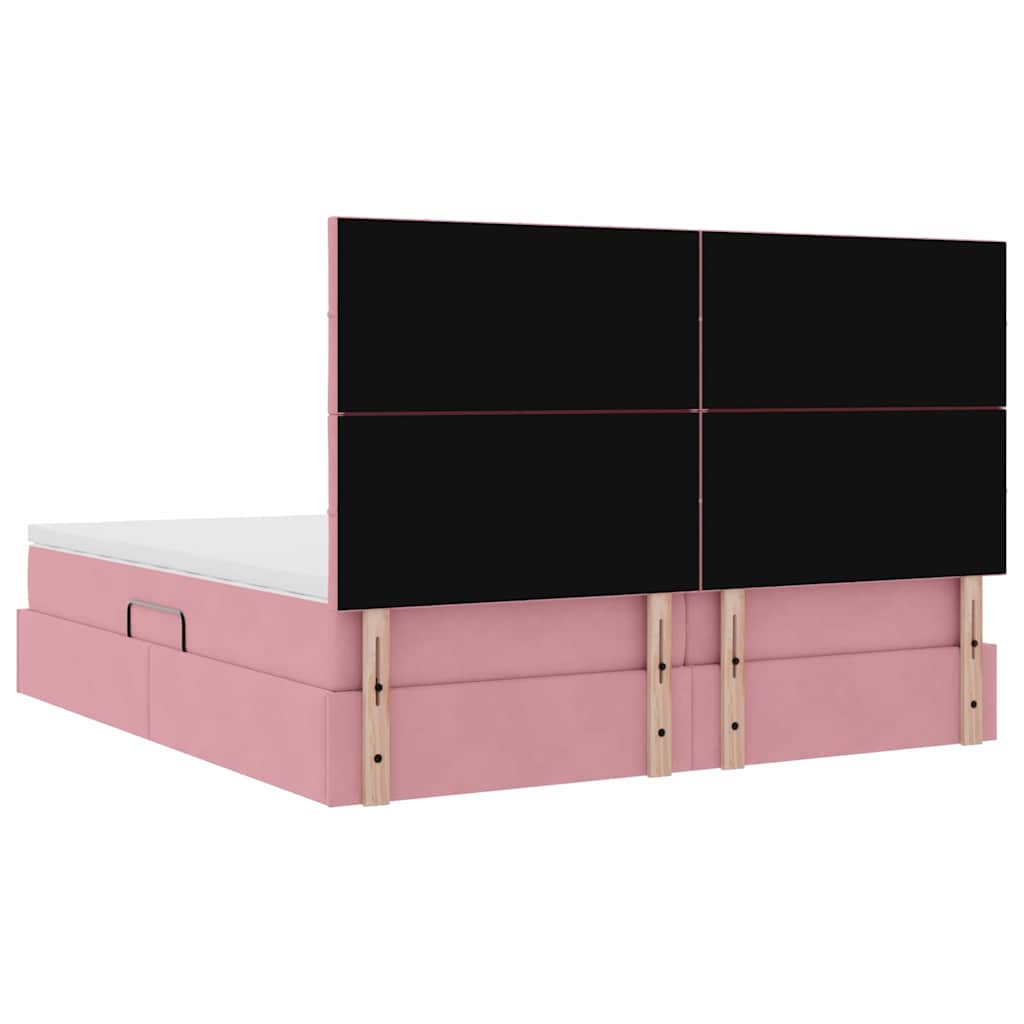 Krevet s od storage s madracem Ružičasta 200 x 200 cm Baršun