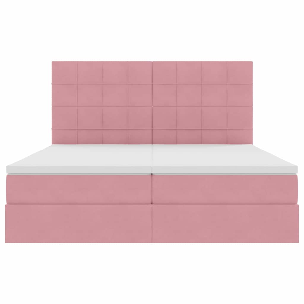 Krevet s od storage s madracem Ružičasta 200 x 200 cm Baršun