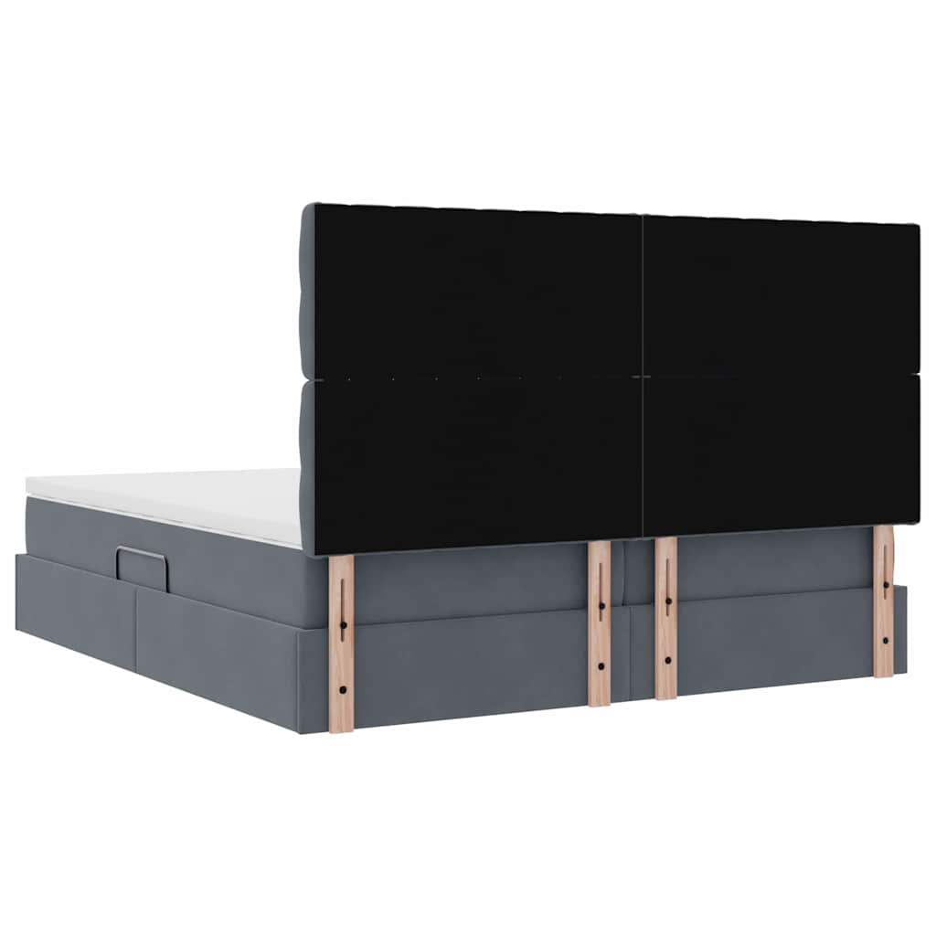 Krevet s od storage s madracem Tamno siva 180 x 200 cm Baršun