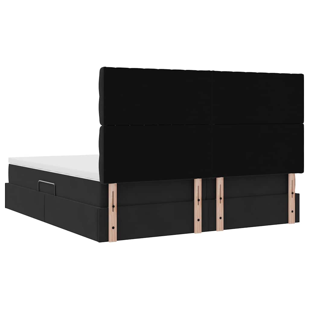 Krevet s od storage s madracem Crna 180 x 200 cm Baršun