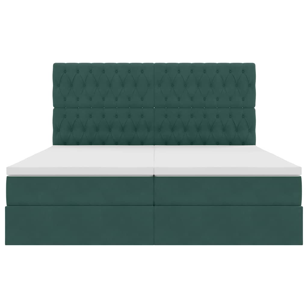 Krevet s od storage s madracem Tamnozelena 180 x 200 cm Baršun