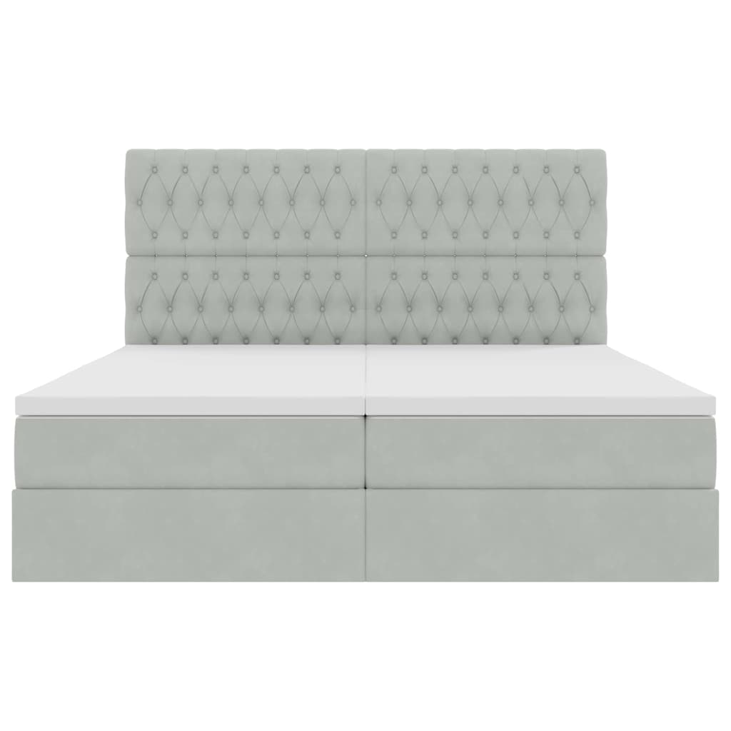 Krevet s od storage Svijetlo siva 200 x 200 cm Baršun