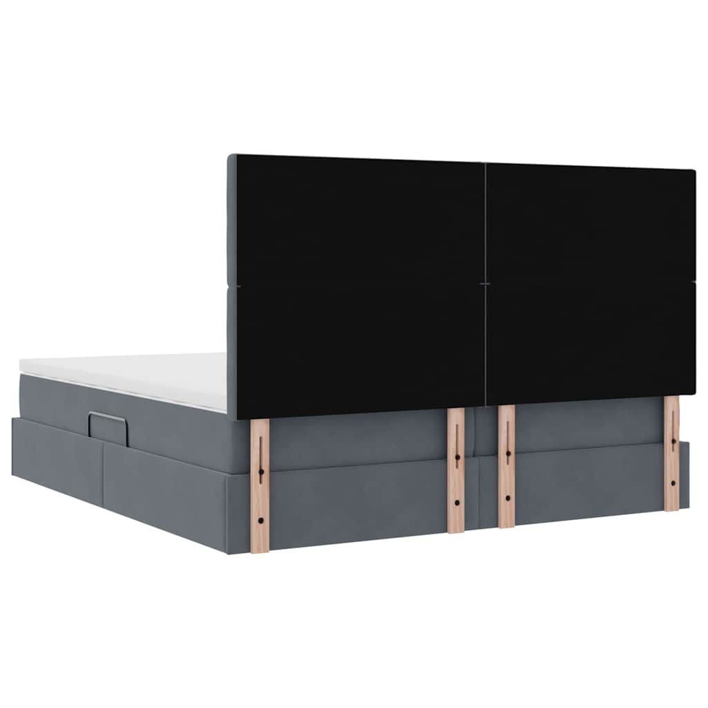 Krevet s od storage s madracem Tamno siva 180 x 200 cm Baršun