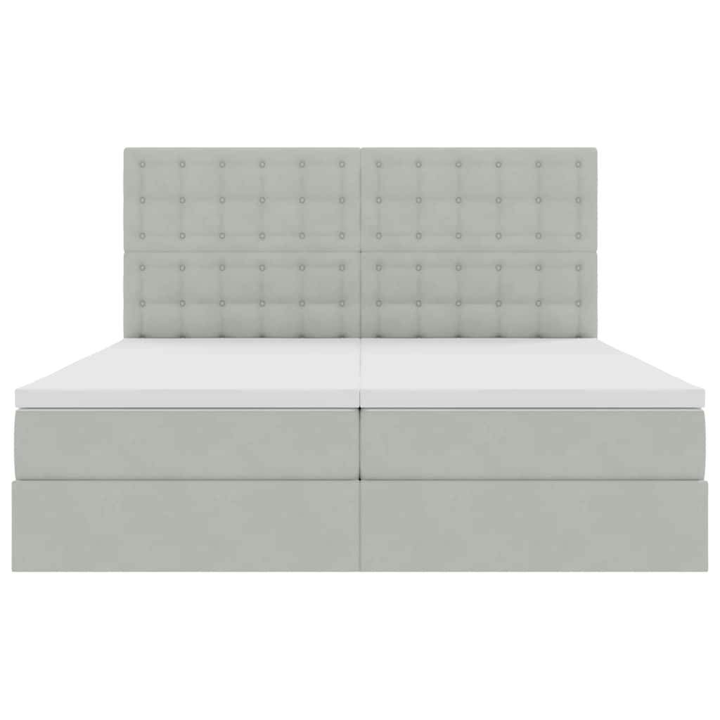 Krevet s od storage Svijetlo siva 200 x 200 cm Baršun