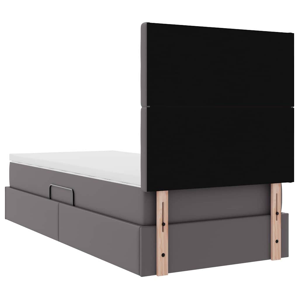 Krevet s prostorom za pohranu s LED-om Siva 90 x 200 cm