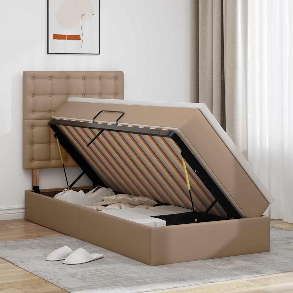 Krevet s prostorom za pohranu s LED-om Kapućino 100 x 200 cm
