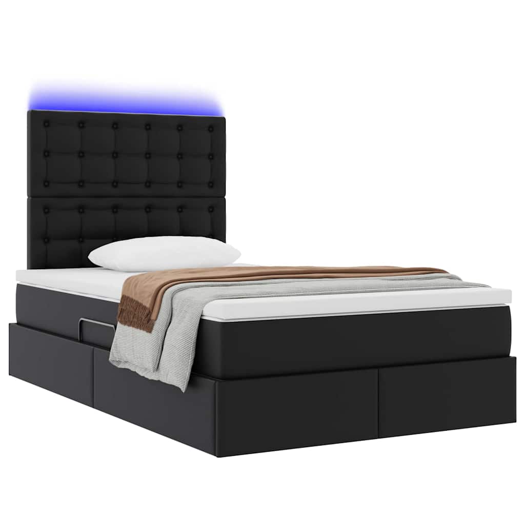 Krevet s prostorom za pohranu s LED-om Crna 120 x 200 cm