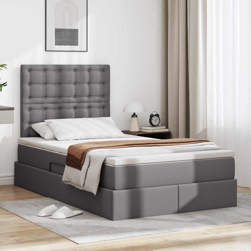 Krevet s prostorom za pohranu s LED-om Siva 120 x 200 cm