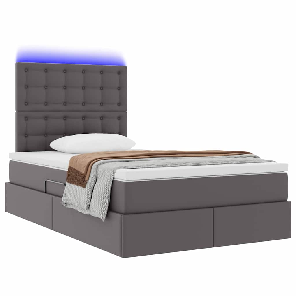 Krevet s prostorom za pohranu s LED-om Siva 120 x 200 cm