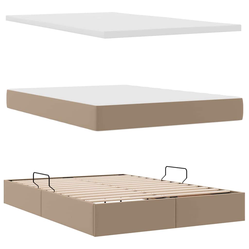 Krevet s prostorom za pohranu s LED-om Kapućino 140 x 190 cm