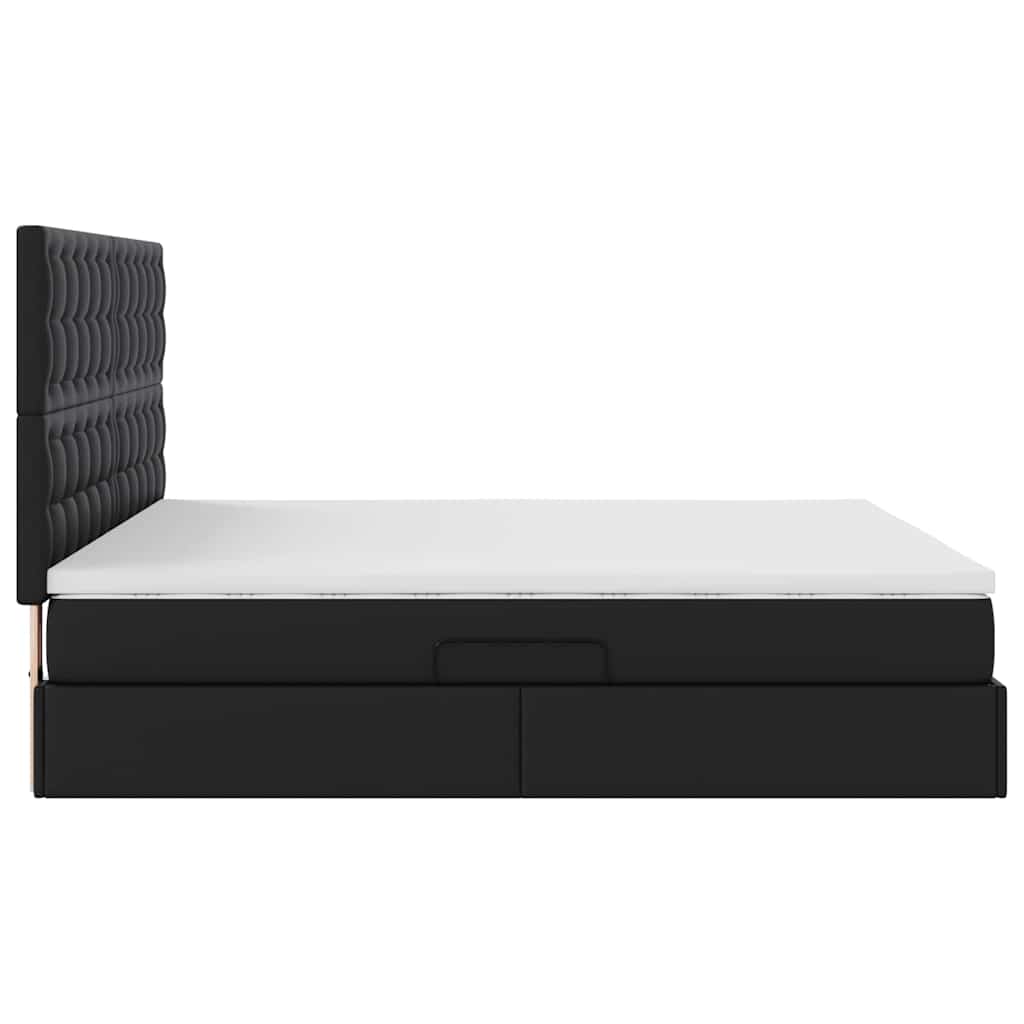 Krevet s prostorom za pohranu s LED-om Crna 160 x 200 cm