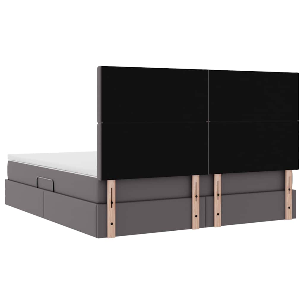 Krevet s prostorom za pohranu s LED-om Siva 160 x 200 cm