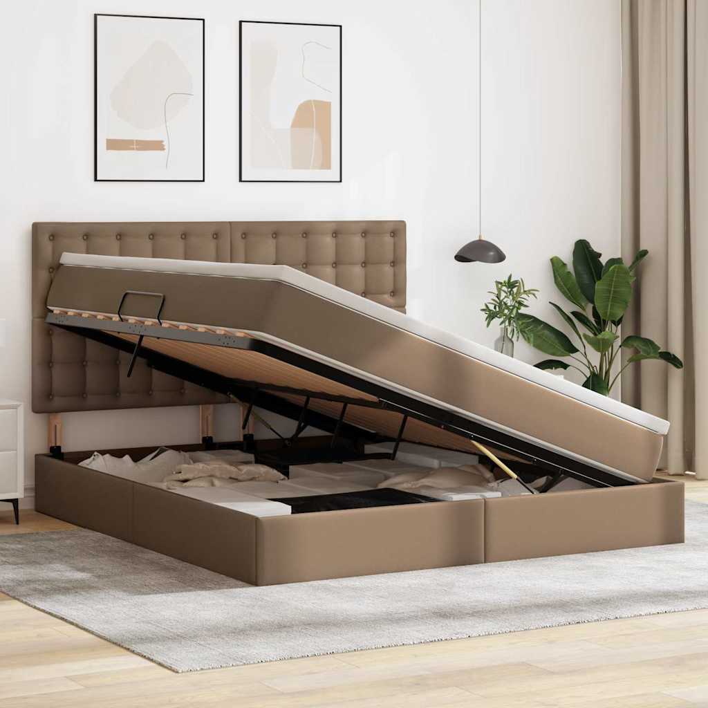 Krevet s prostorom za pohranu s LED-om Kapućino 180 x 200 cm