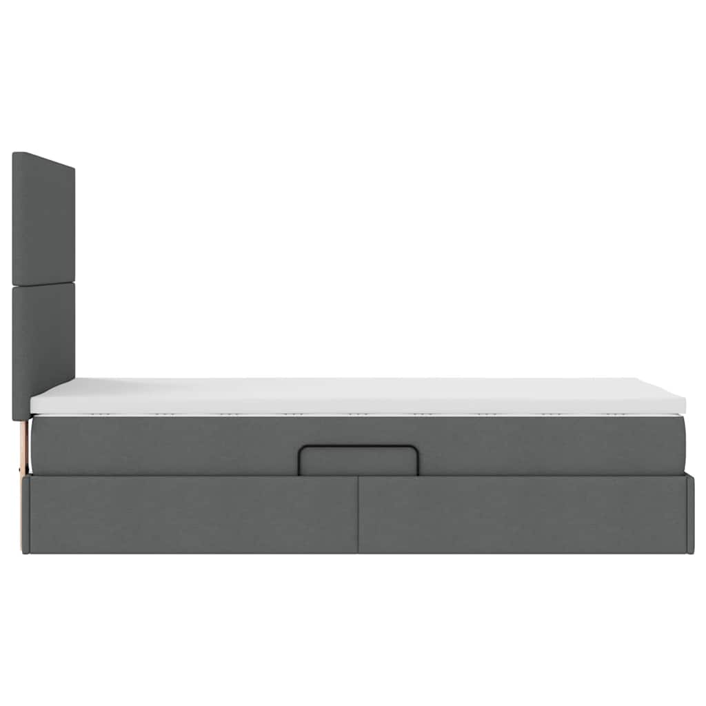 Krevet s prostorom za pohranu s LED-om Tamno siva 90 x 190 cm