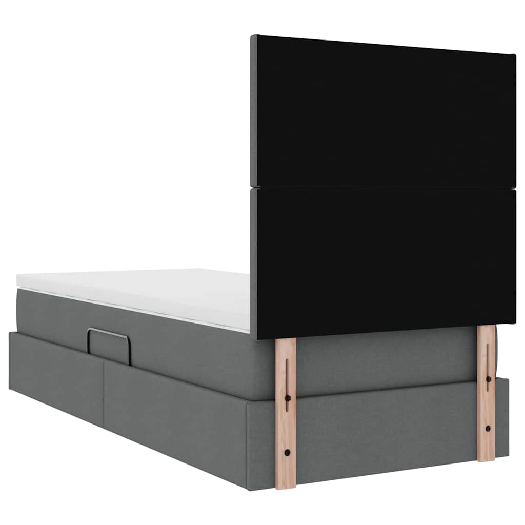 Krevet s prostorom za pohranu s LED-om Tamno siva 90 x 200 cm