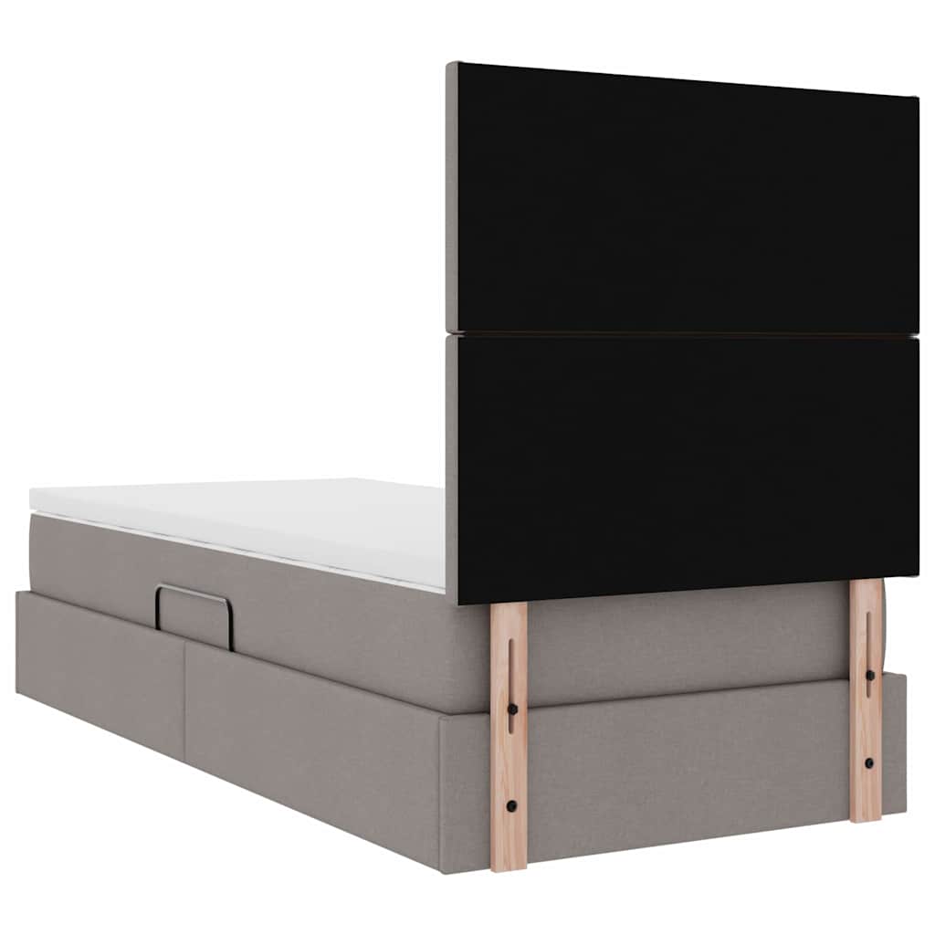 Krevet s prostorom za pohranu s LED-om Sivo-smeđa 90 x 200 cm