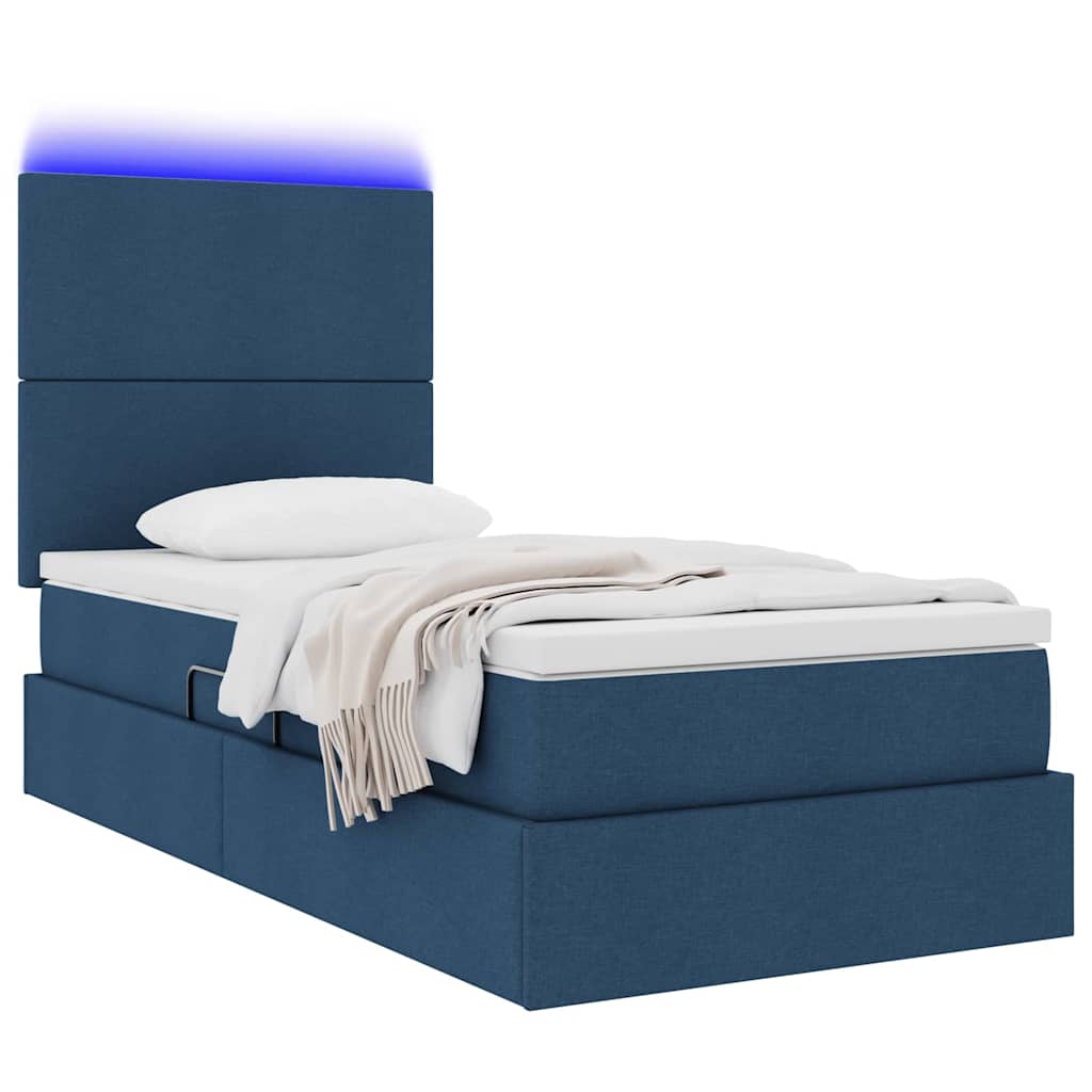 Krevet s prostorom za pohranu s LED-om Plava 100 x 200 cm