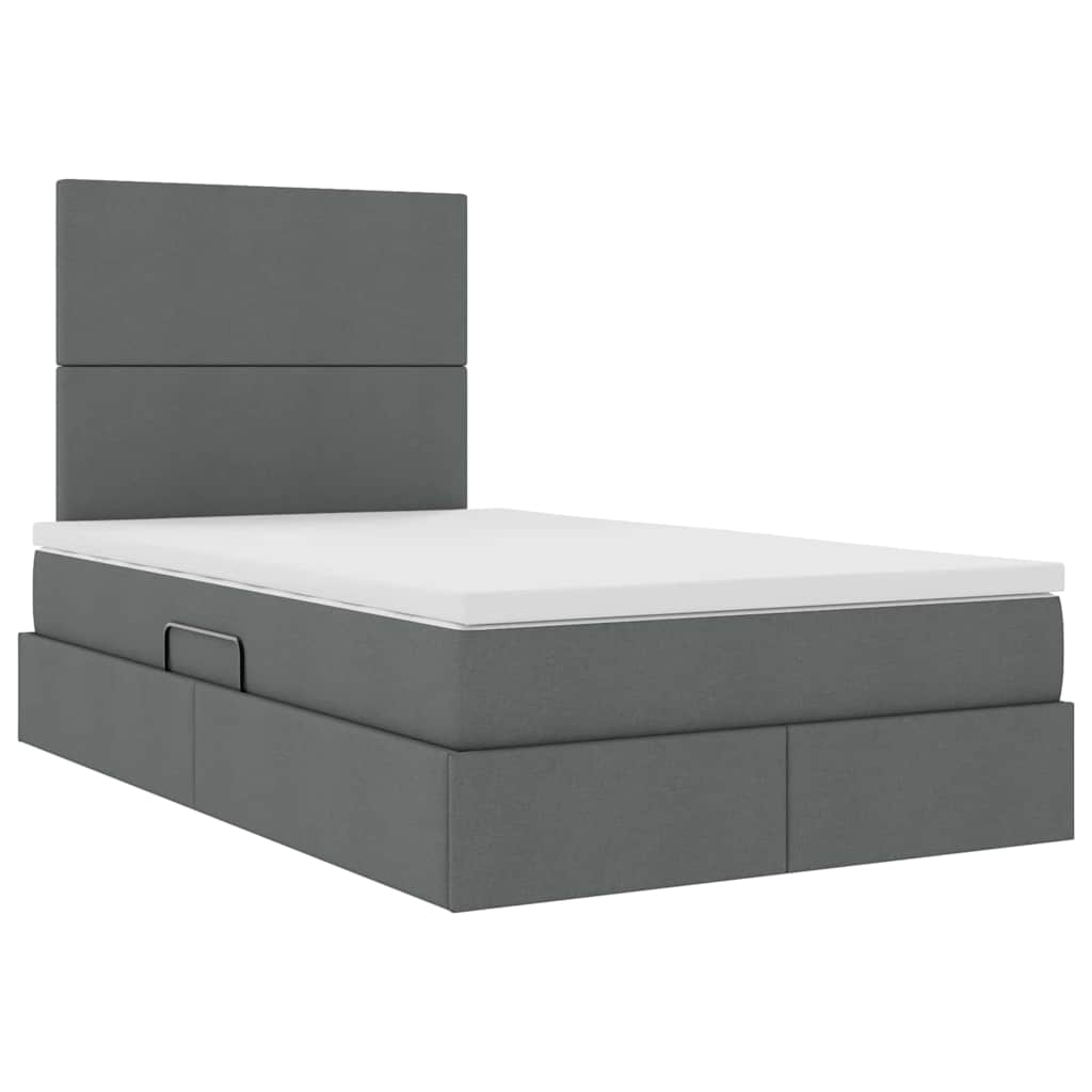 Krevet s prostorom za pohranu s LED-om Tamno siva 120 x 190 cm