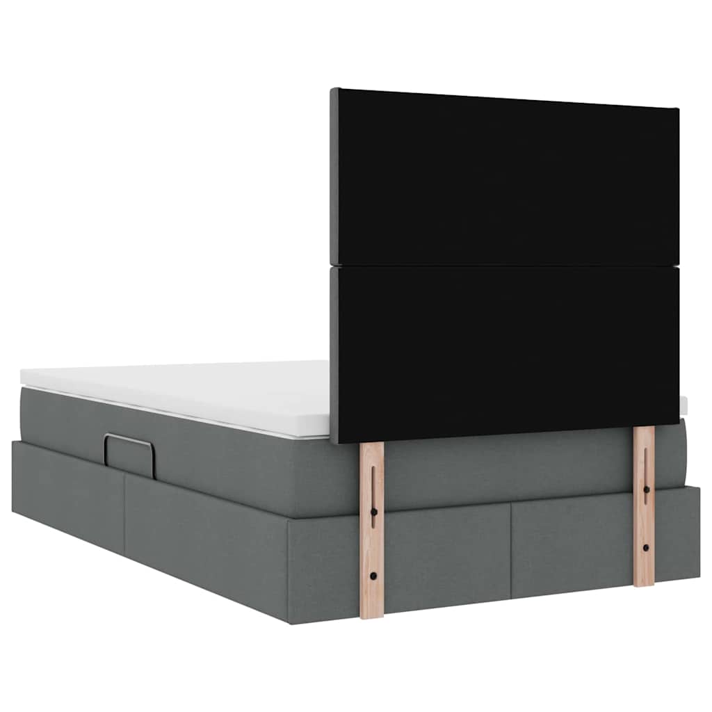 Krevet s prostorom za pohranu s LED-om Tamno siva 120 x 190 cm