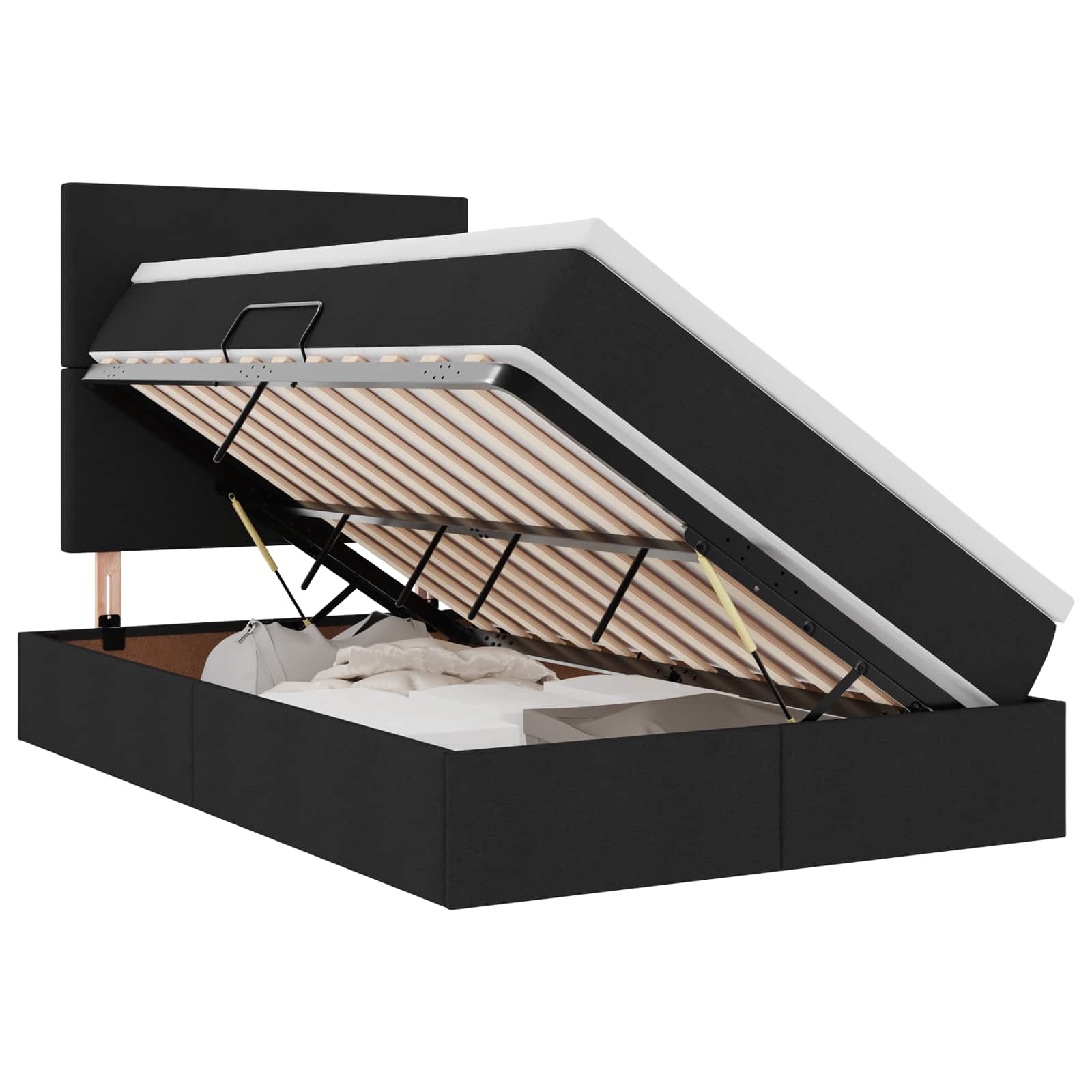 Krevet s prostorom za pohranu s LED-om Crna 120 x 200 cm