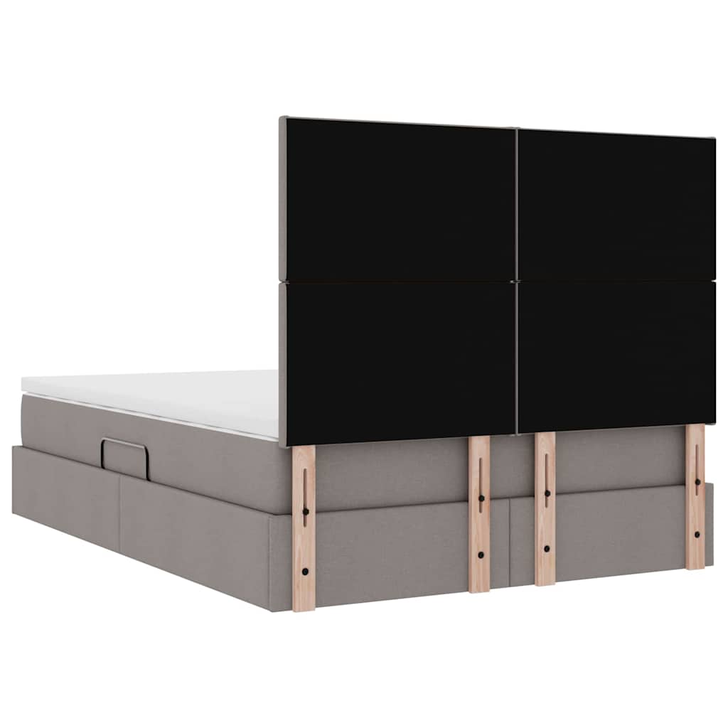 Krevet s prostorom za pohranu s LED-om Sivo-smeđa 140 x 200 cm