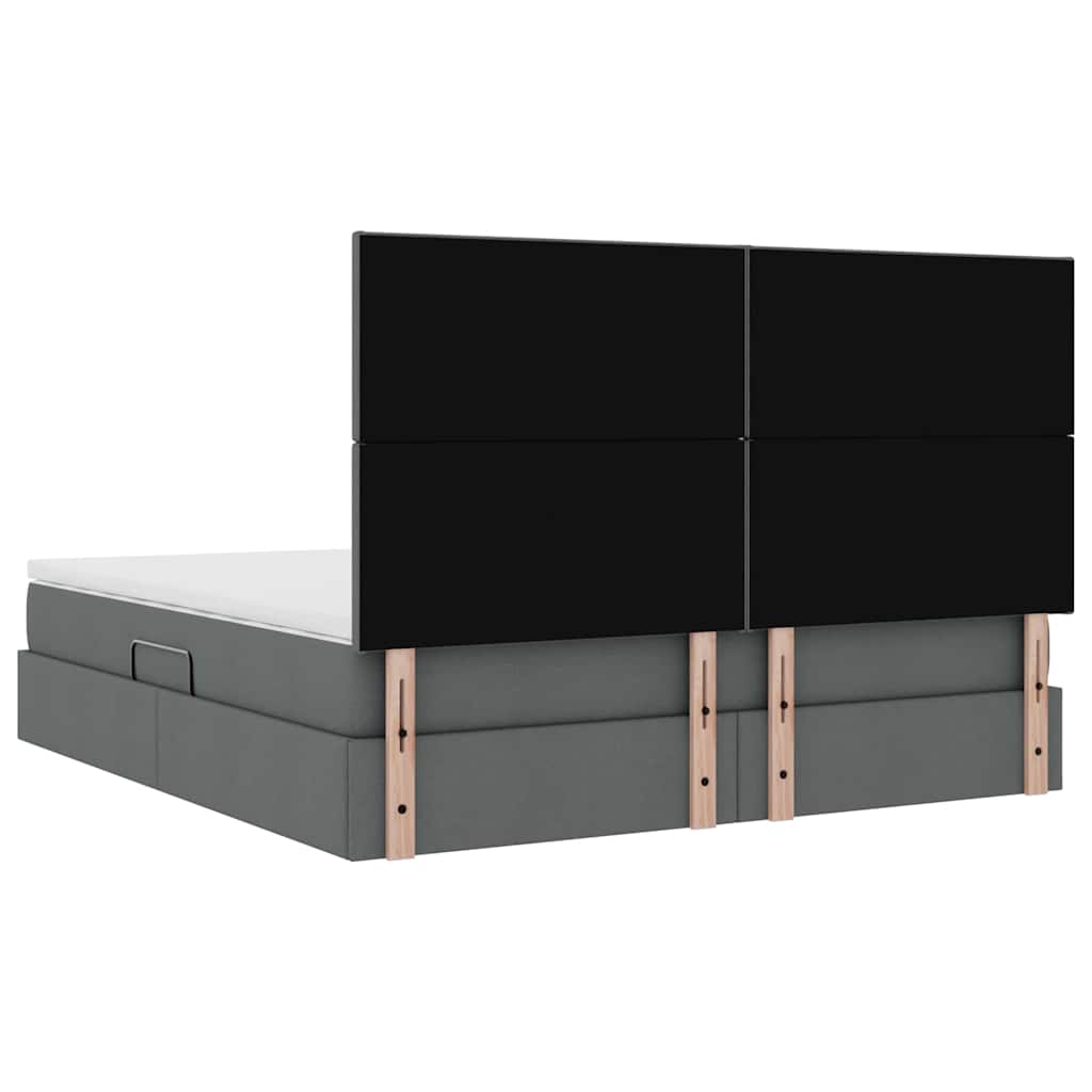 Krevet s prostorom za pohranu s LED-om Tamno siva 160 x 200 cm
