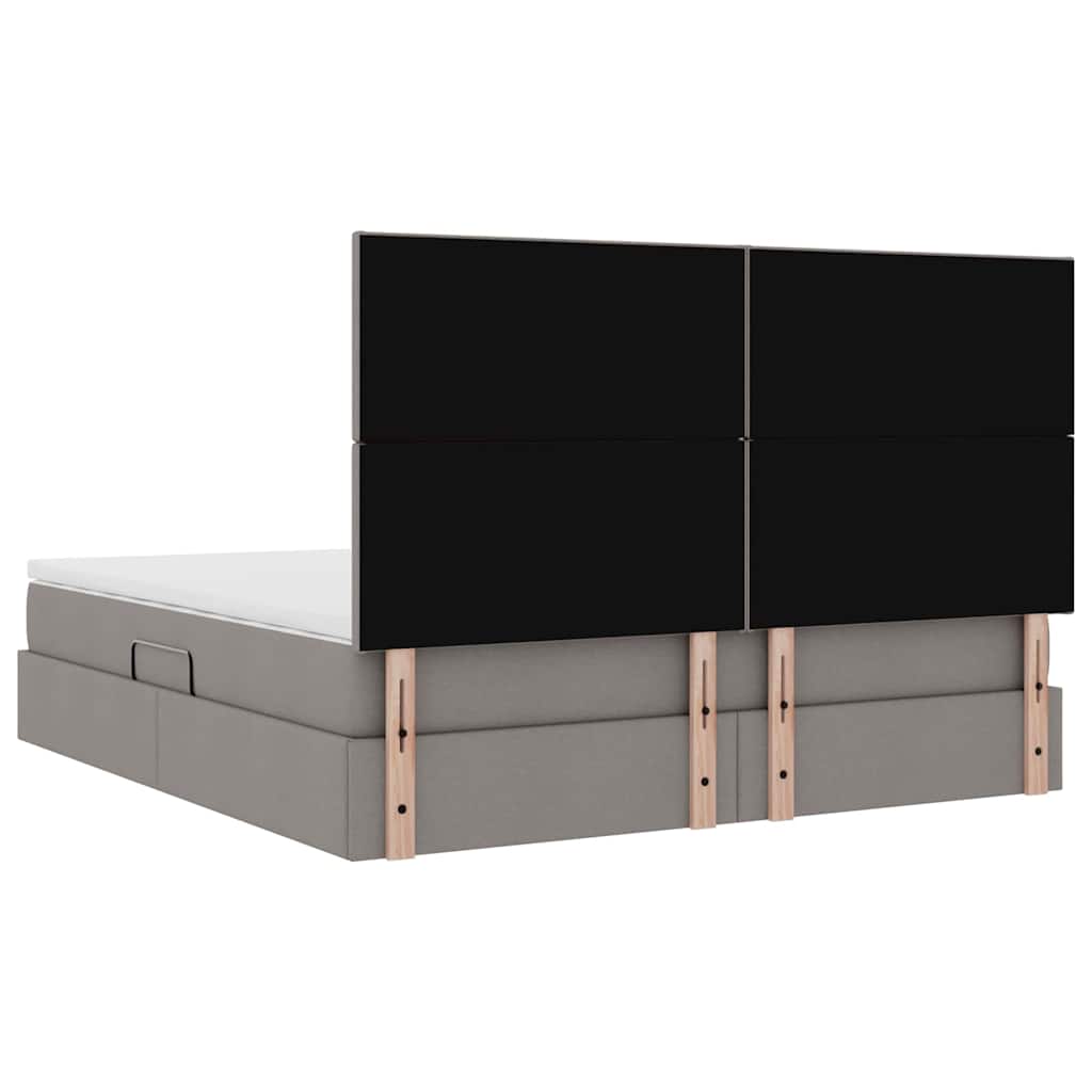 Krevet s prostorom za pohranu s LED-om Sivo-smeđa 180 x 200 cm